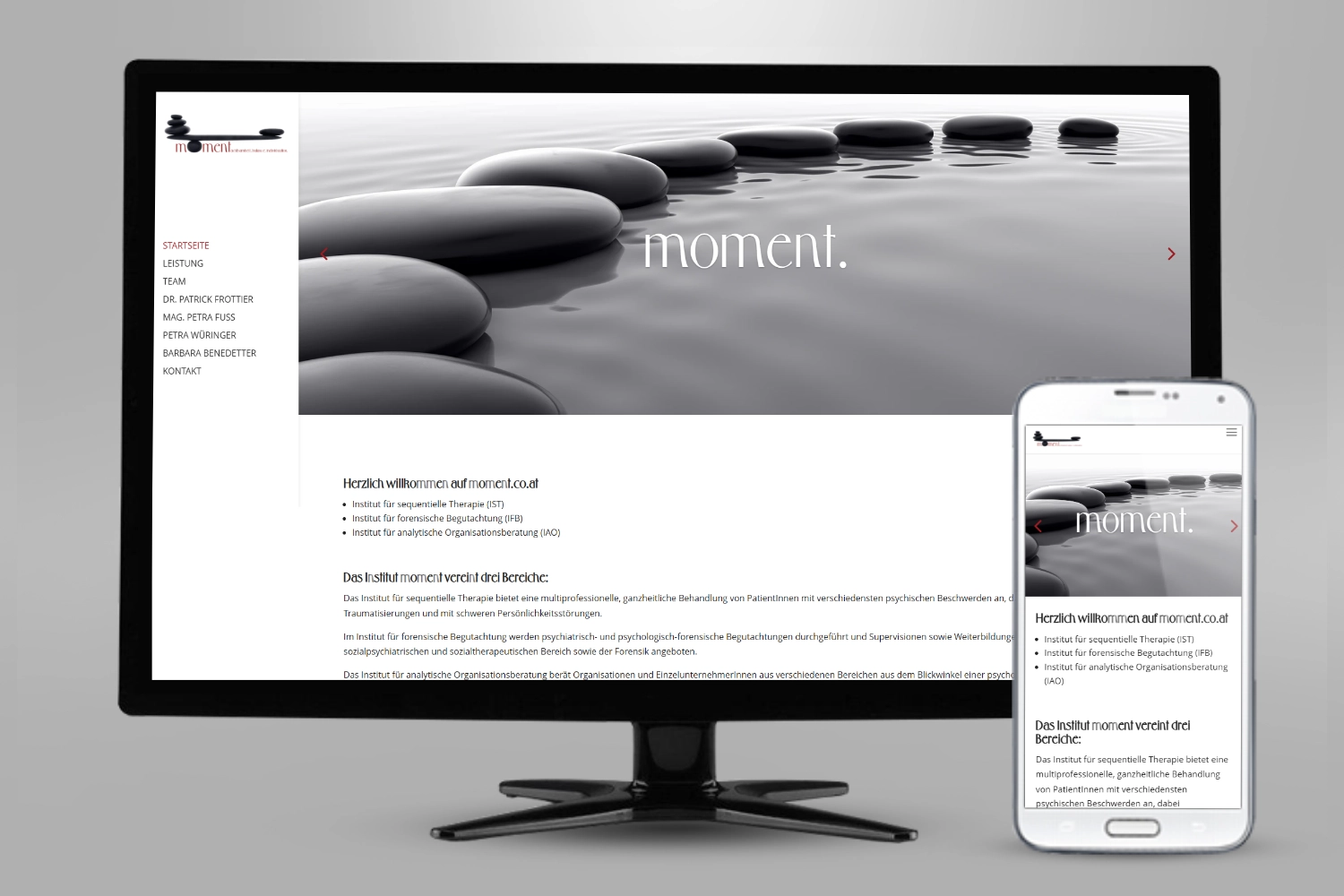 neue webseite moment co at