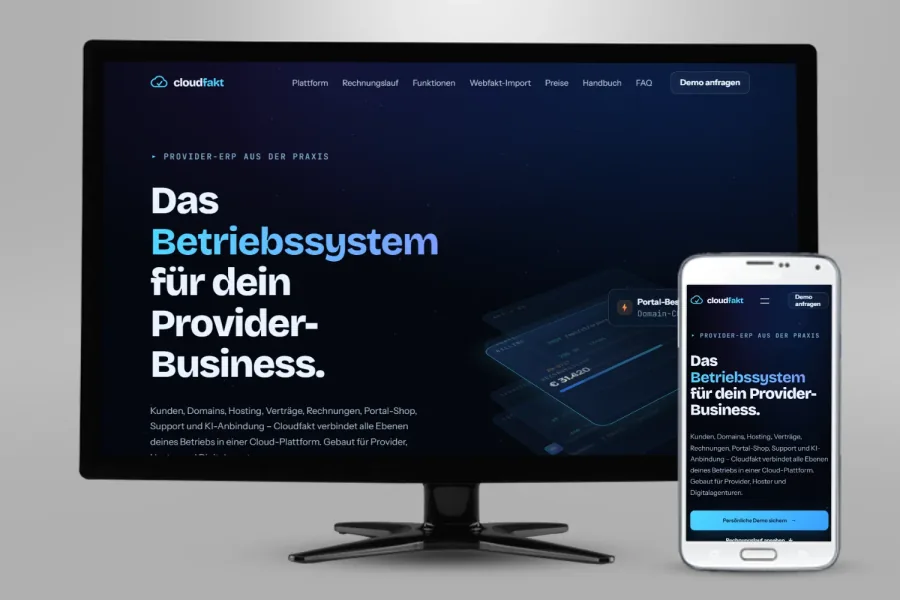 Referenz cloudfakt SaaS Lösung für ISP: Projektansicht