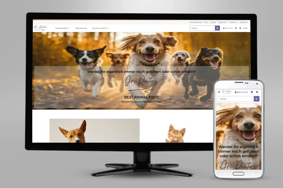 Referenz Onlineshop Dr. Reuters: Onlineshop auf Bildschirm und Smartphone