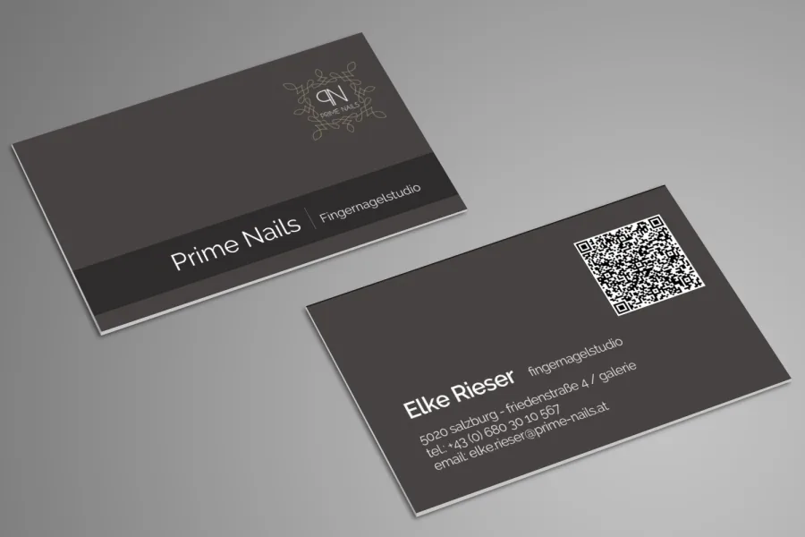 Referenz Visitenkarten Nagelstudio Rieser: Gestaltung als Druckansicht