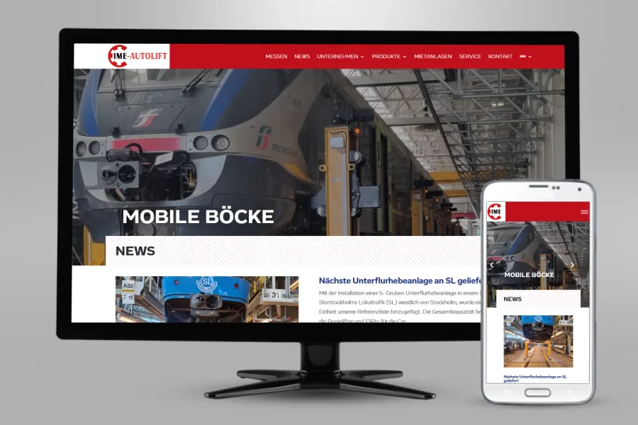 Referenz Webseite Autolift GmbH: Website auf Bildschirm und Smartphone