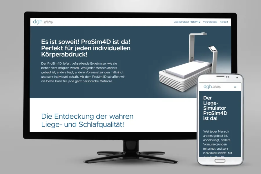 Referenz Webseite Das Gesundheitshaus GmbH: Website auf Bildschirm und Smartphone