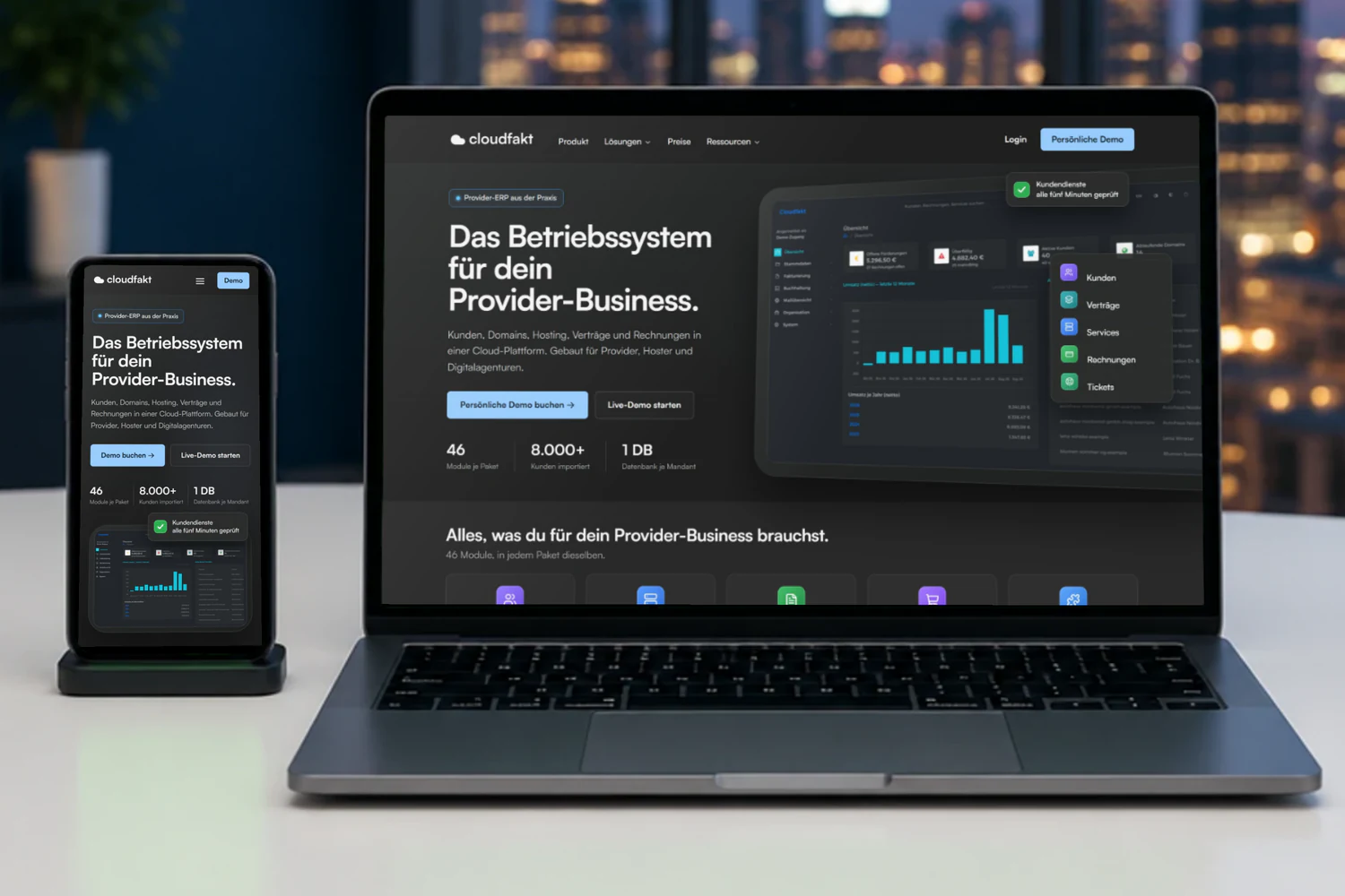 Referenz cloudfakt SaaS Lösung für ISP: Projektansicht