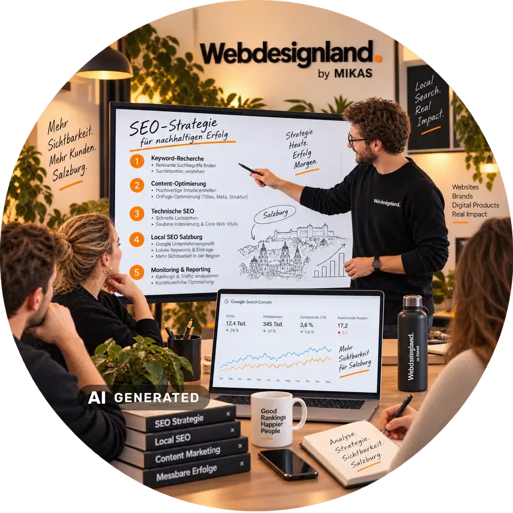 seo-agentur-salzburg-mikas Mitarbeiter erklärt dem Team eine SEO-Strategie am Whiteboard